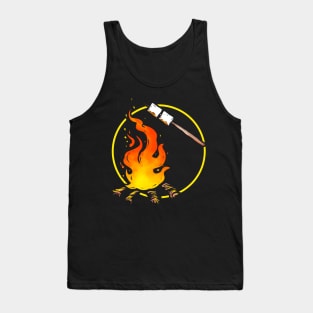 Adventurers Grill Marshmallows At The Campfire While Camping Tank Top